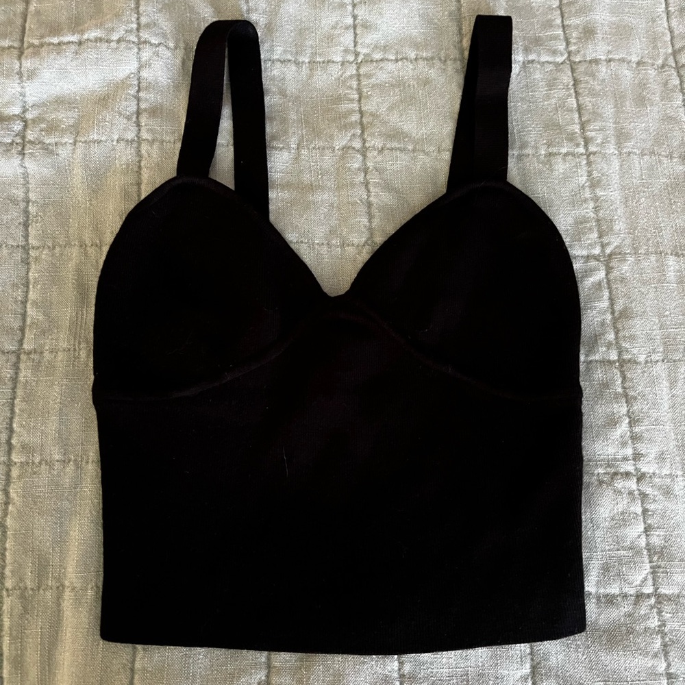 Black Cropped Tank Top
